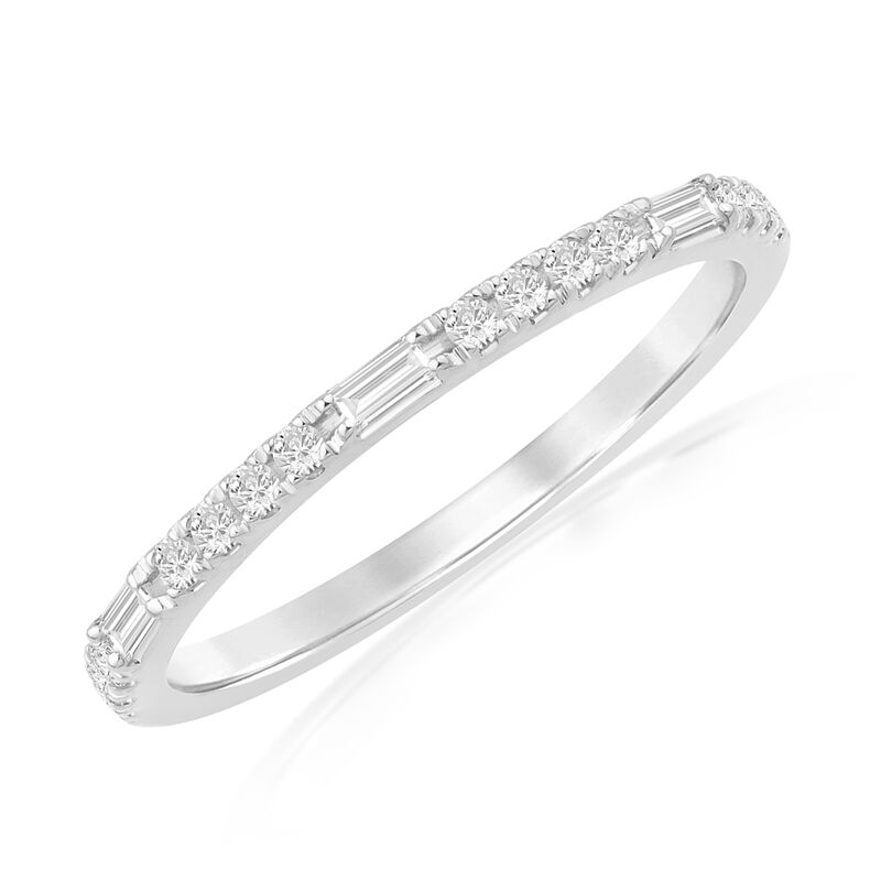 Lab Grown Diamond 1/5ctw. Round Stackable Wedding Ring in 10k White Gold image number null